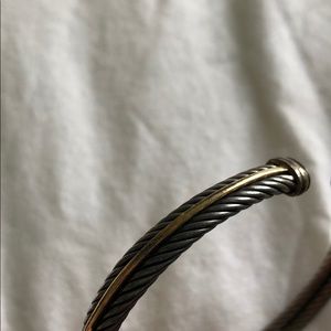 David Yurman small cable gold and silver cuff